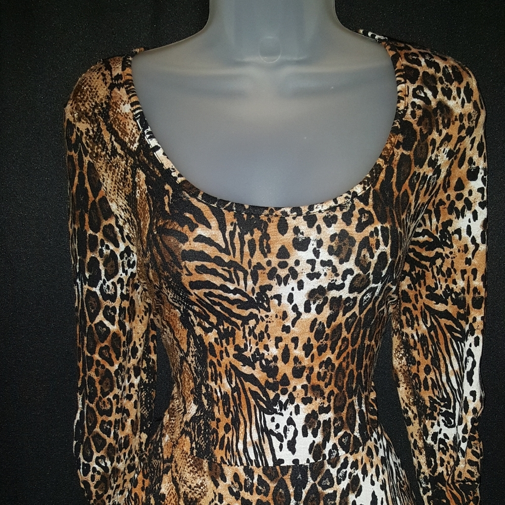 Leopard Print Peplum Top